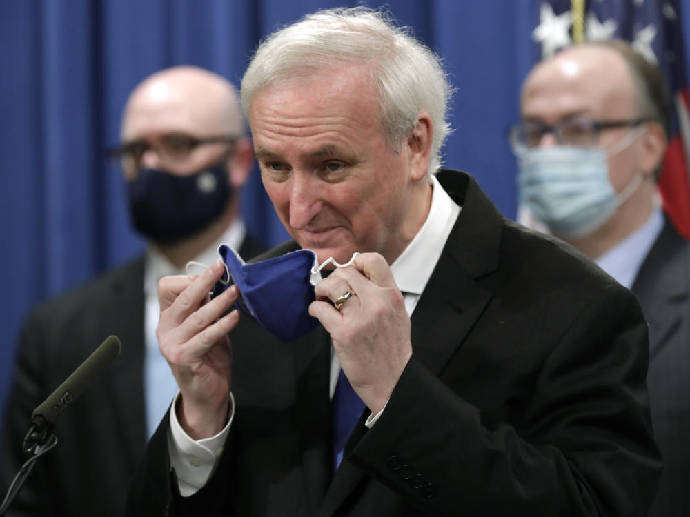 Deputy Attorney General Jeffrey A. Rosen addressed a press conference at the Justice Department in October. He'll now run the show there until the arrival of the incoming Biden administration.