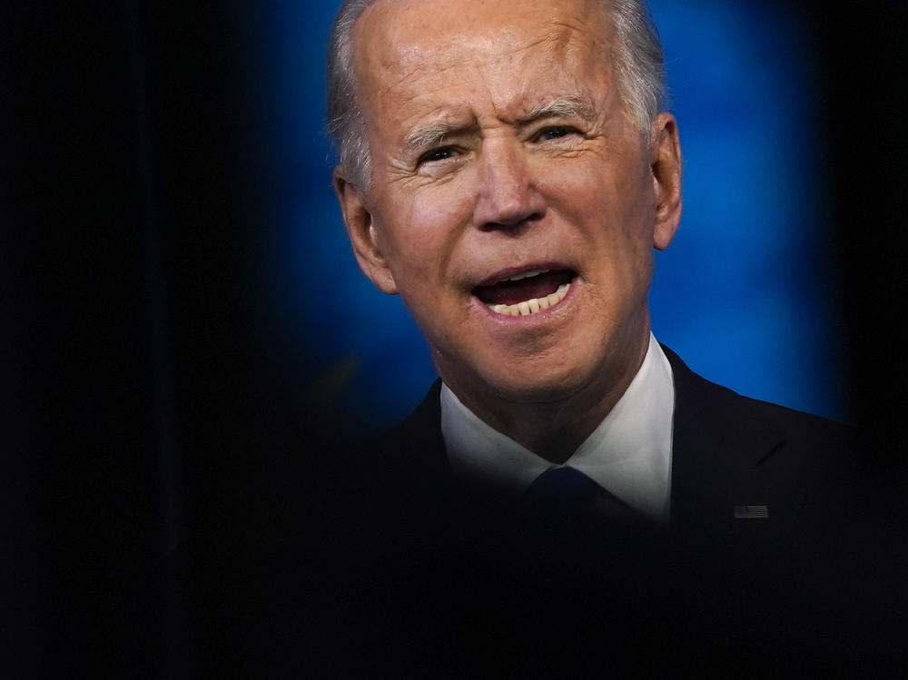 President-elect Joe Biden speaks after the Electoral College formally elected him president Monday.