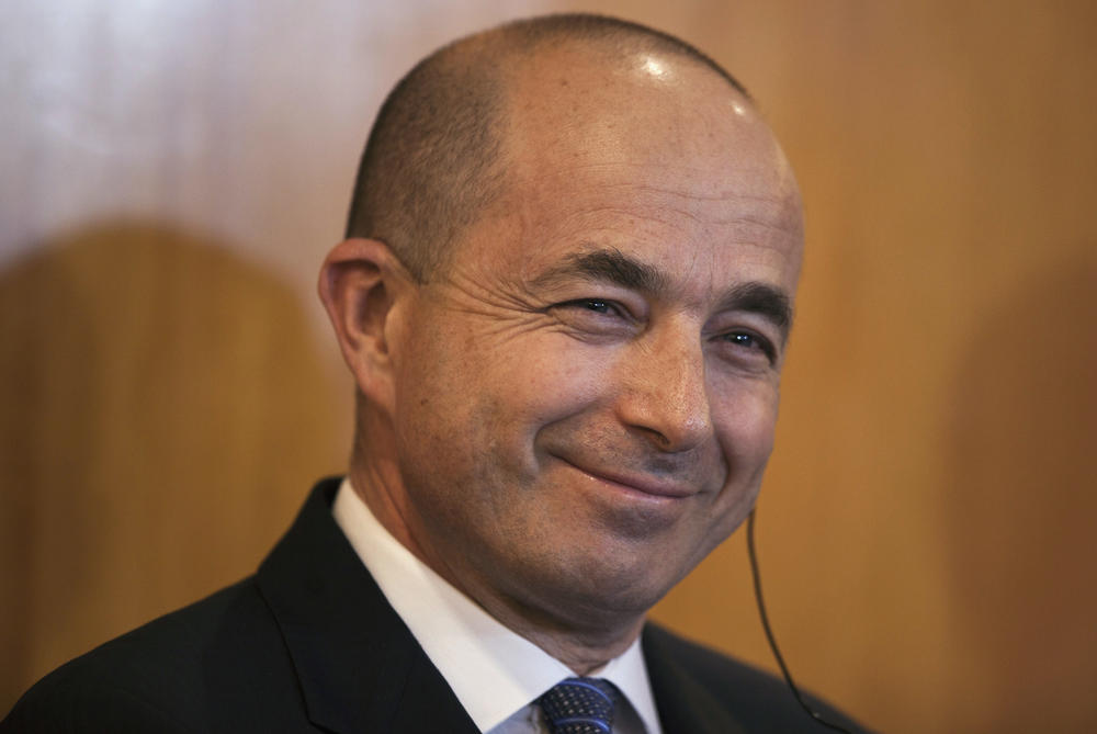 Jeremy Levin attends a news conference in Tel Aviv, Israel, in 2012. He is the CEO of Ovid Therapeutics and chairman of the Biotechnology Innovation Organization.