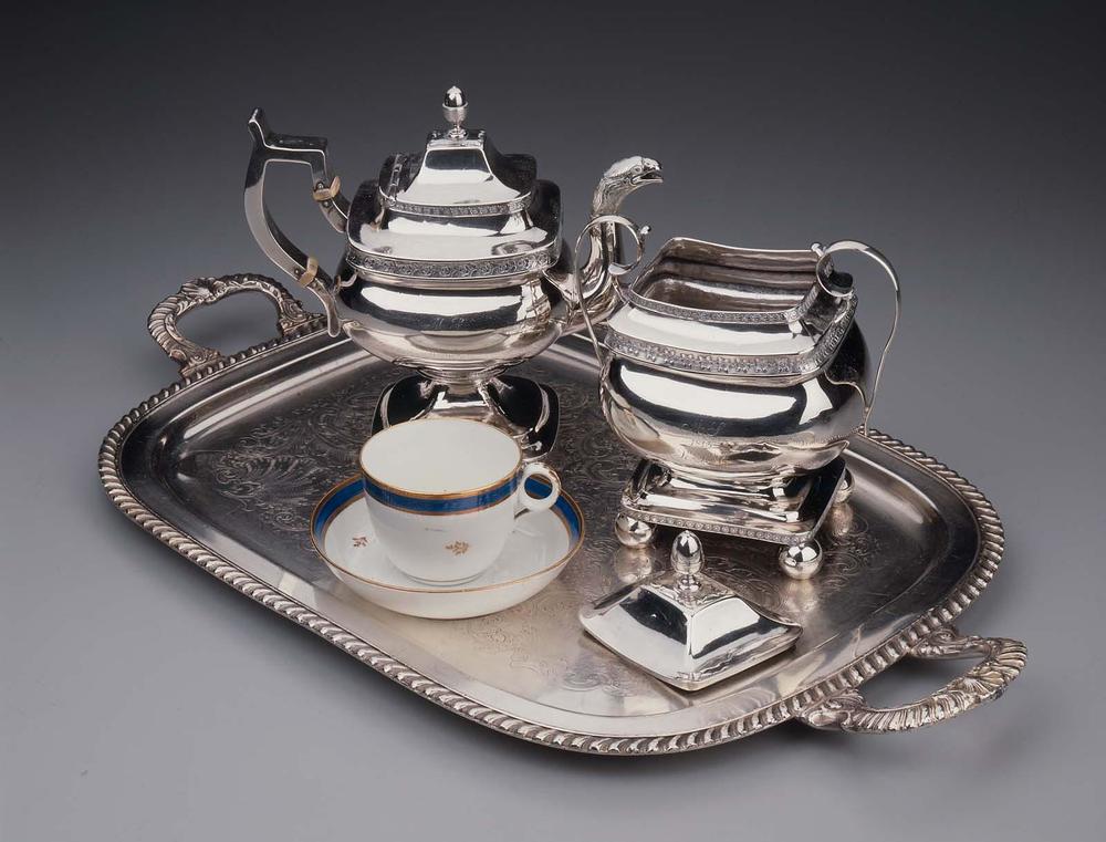 Silver teapot, Phillip Garrett, about 1813