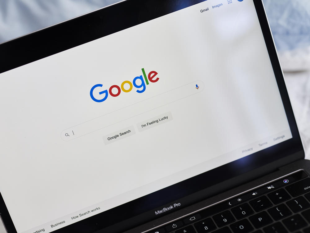 Google's search page is displayed on a laptop in an arranged photograph taken in New York on July 24. The tech giant was hit by a lawsuit from 38 attorneys general on Thursday, the third major legal challenge against Google in two months.