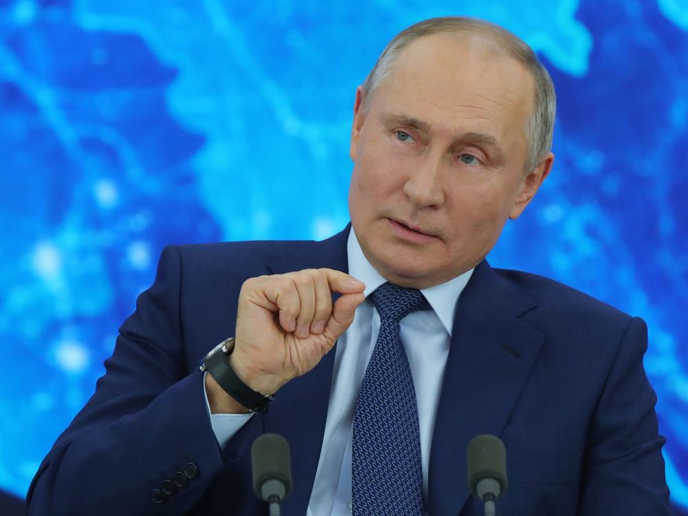 Russian President Vladimir Putin's annual year-end news conference went remote this year, as he addressed reporters from the Novo-Ogaryovo state residence outside Moscow via a video link Thursday.