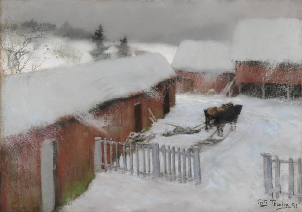 Frits Thaulow, <em>Farmyard in the Snow</em>, 1891