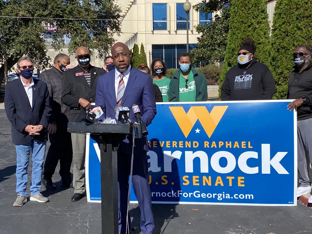 The Rev. Raphael Warnock kicks off his runoff campaign Nov. 12 to try to unseat Loeffler. Warnock leads Ebenezer Baptist Church in Atlanta and has been politically active in the fight to expand Medicaid to uninsured Georgians.