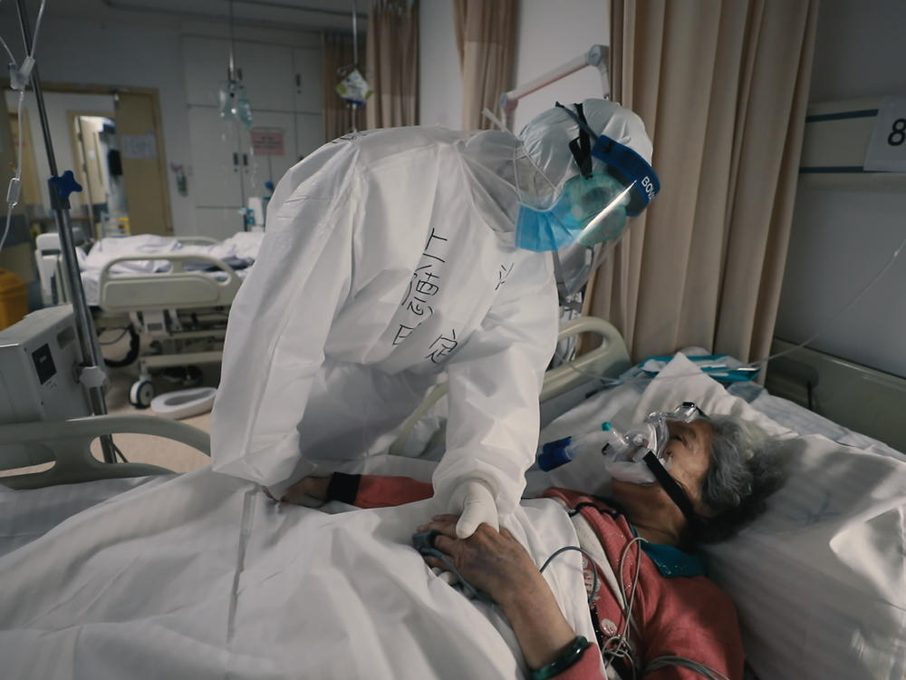 A scene from <em>76 Days</em>, a new documentary about front-line health workers and patients during the lockdown in Wuhan, China.