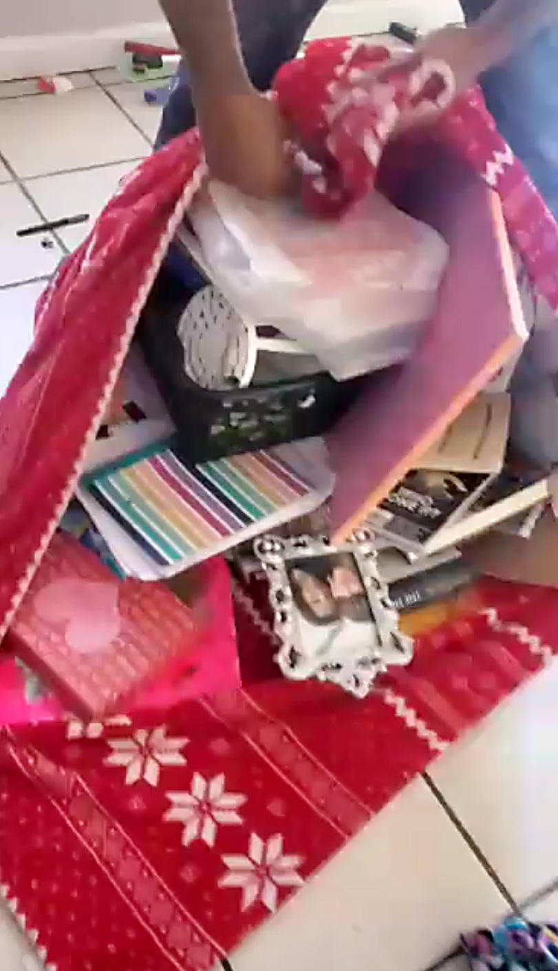 Robinson says her landlord hired a crew of her own neighbors from her apartment complex who piled her family's belongings onto blankets and bedsheets and then threw some of them off the second-floor balcony.