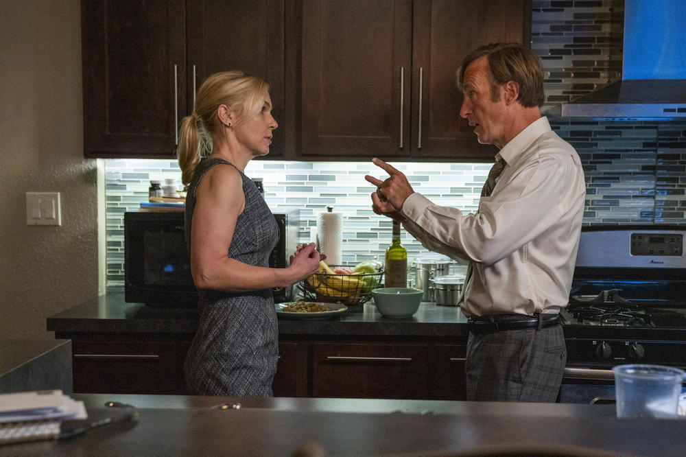Kim Wexler (Rhea Seehorn) and Jimmy McGill (Bob Odenkirk) in  <em>Better Call Saul</em> on AMC
