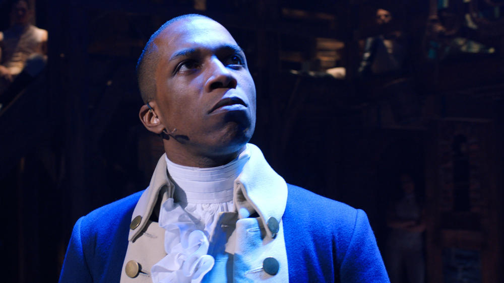 Aaron Burr (Leslie Odom Jr.) in <em>Hamilton</em> on Disney+