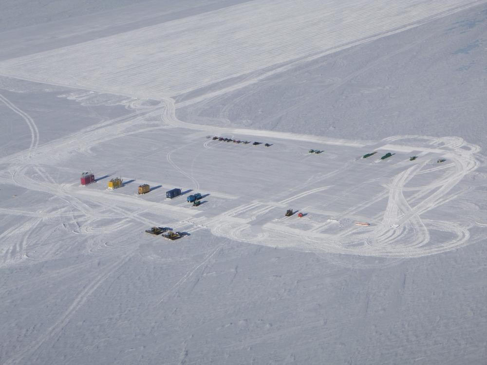 Australian expeditioners constructed a ski-way for aircraft at a site near the Davis research station.