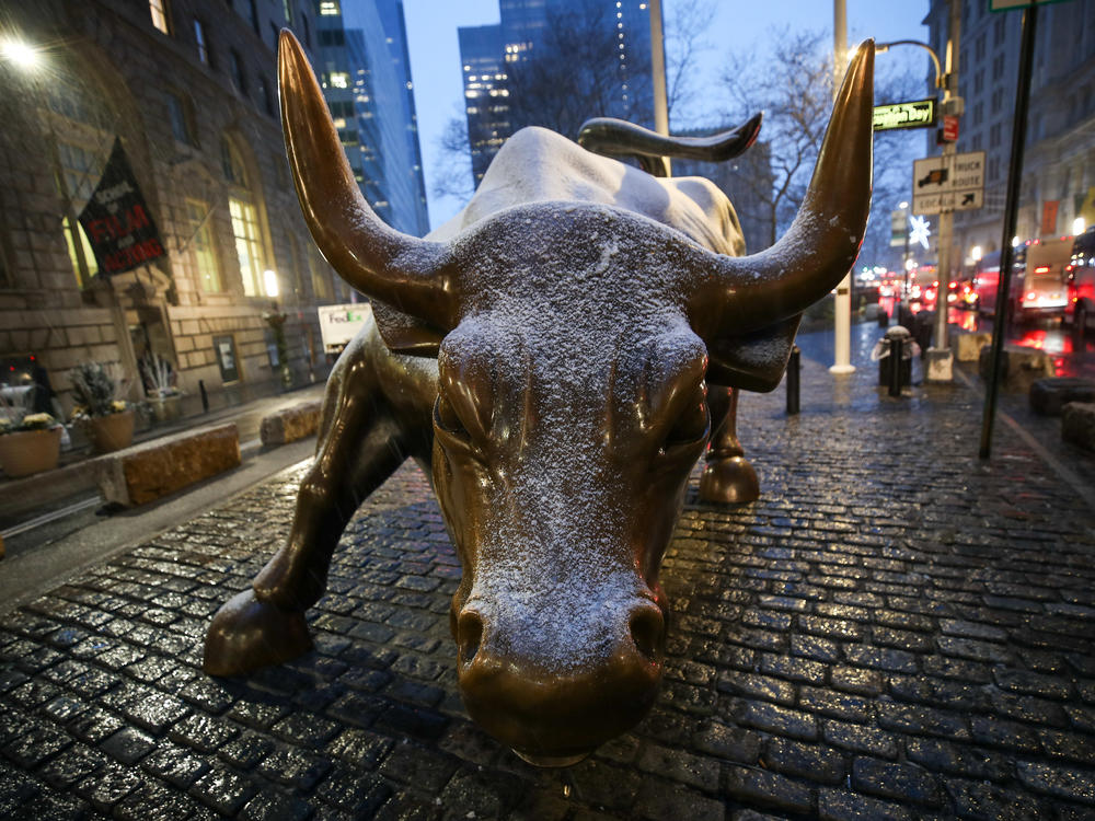 The SPAC, or special purpose acquisition company, has become the hottest trend on Wall Street this year. It allows a company to go public without all the paperwork of a traditional initial public offering. Above, the <em>Charging Bull</em> statue in New York City's Financial District.