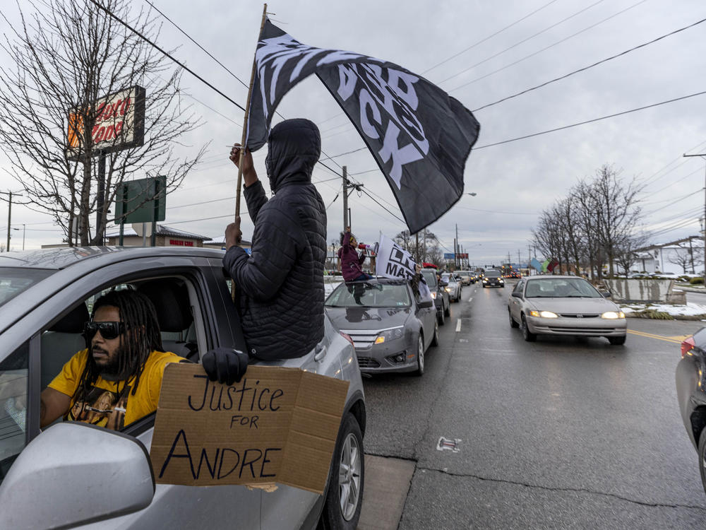 Advocates against police brutality organized a caravan protest after the killing of Andre Hill in Columbus, Ohio.  Officer Adam Coy was fired from the Columbus Police Department on Monday for his role in fatally shooting the 47-year-old on Dec. 22.