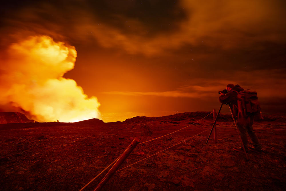 Gas and steam erupt from the Halemaumau crater of the Kilauea volcano on Dec. 21 in Hawaii Volcanoes National Park.