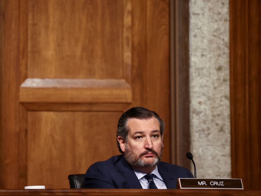 Sen. Ted Cruz, R-Texas, is seen during a Senate Judiciary Committee hearing in November. Cruz and several other Republicans are calling for a commission to investigate unfounded claims of election fraud.