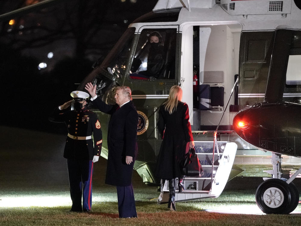President Trump prepares to board Marine One on the South Lawn of the White House on Monday.