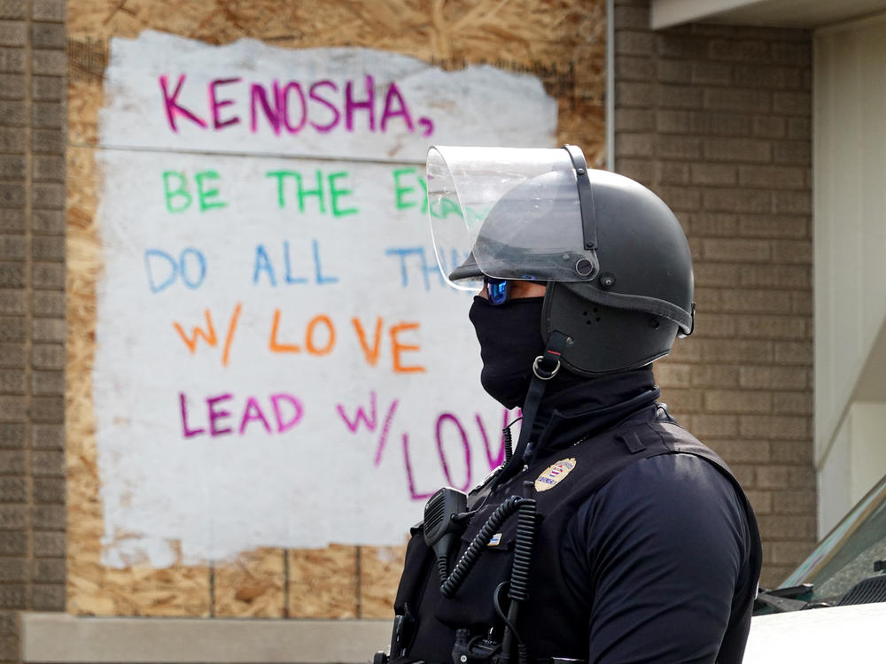 Police prepare for President Trump's visit on Sept. 1, 2020 to Kenosha, Wis. Claims have been filed against Kenosha city and county, arguing the police and sheriff's department were negligent in their handling of protests on Aug. 25 in which three men were shot.