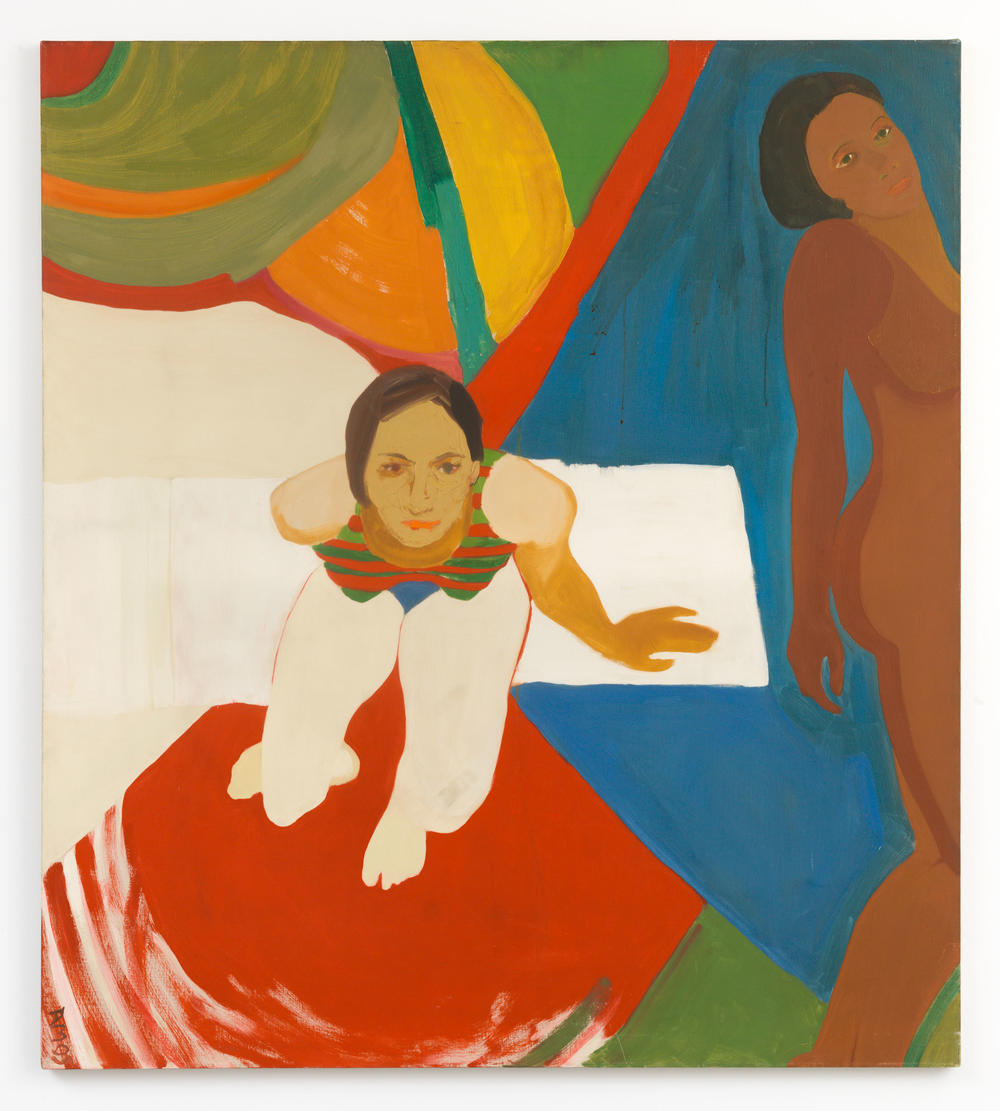 Emma Amos, <em>Seated Figure and Nude,</em> 1966