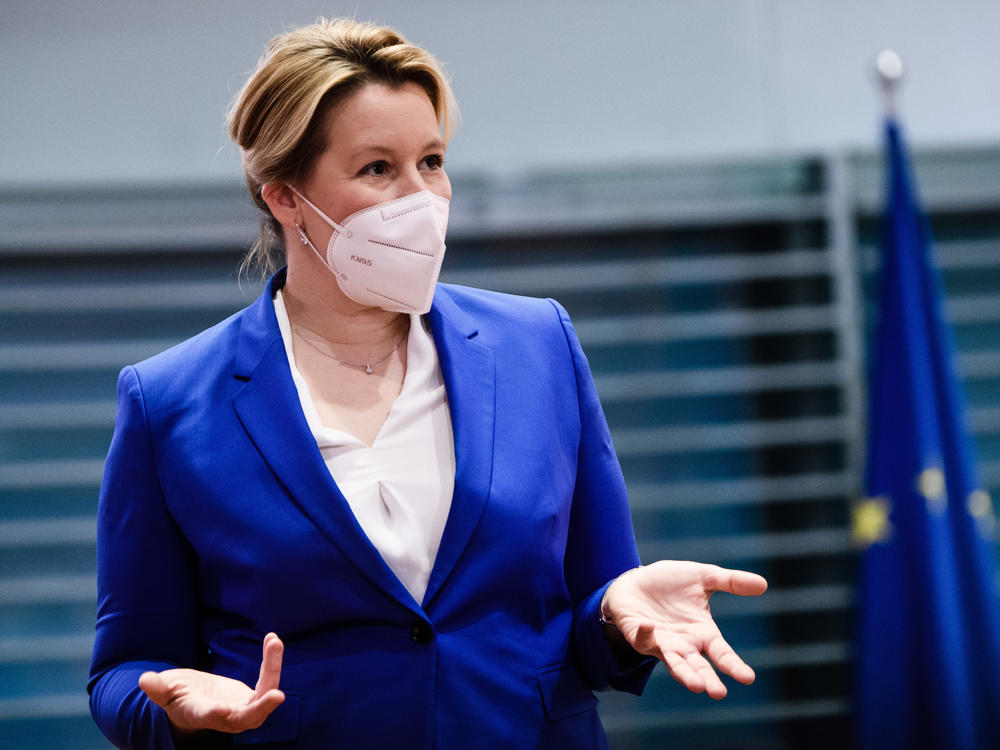 German Minister for Family Affairs, Senior Citizens, Women and Youth Franziska Giffey during the meeting of the German cabinet on Wednesday in Berlin. The cabinet approved a draft law that would require women on the executive boards of large publicly held  companies.