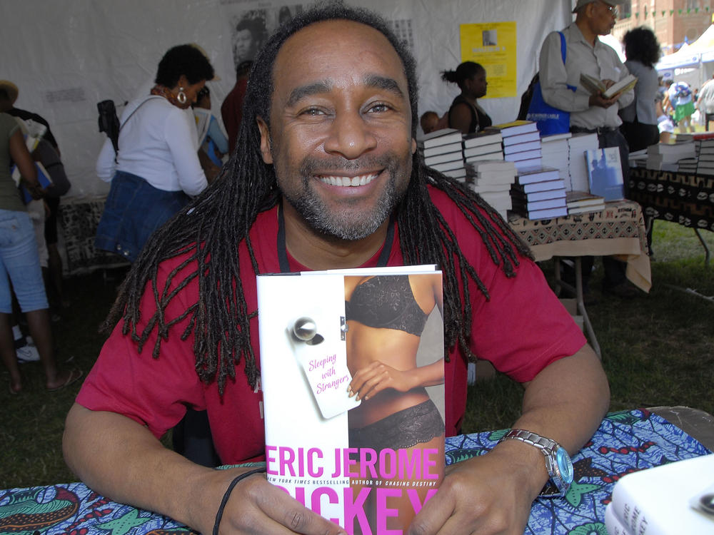 Writer Eric Jerome Dickey poses at the 12th Annual Los Angeles Times Festival of Books on the UCLA campus in 2007 in Los Angeles. Dickey died Jan. 3 after a long illness. He was 59.