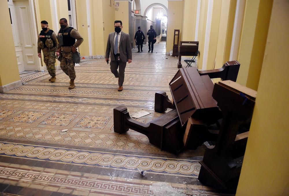 Rioters damaged the U.S. Capitol after they breached security and entered the building during a session of Congress on Wednesday to tally the 2020 electoral votes.