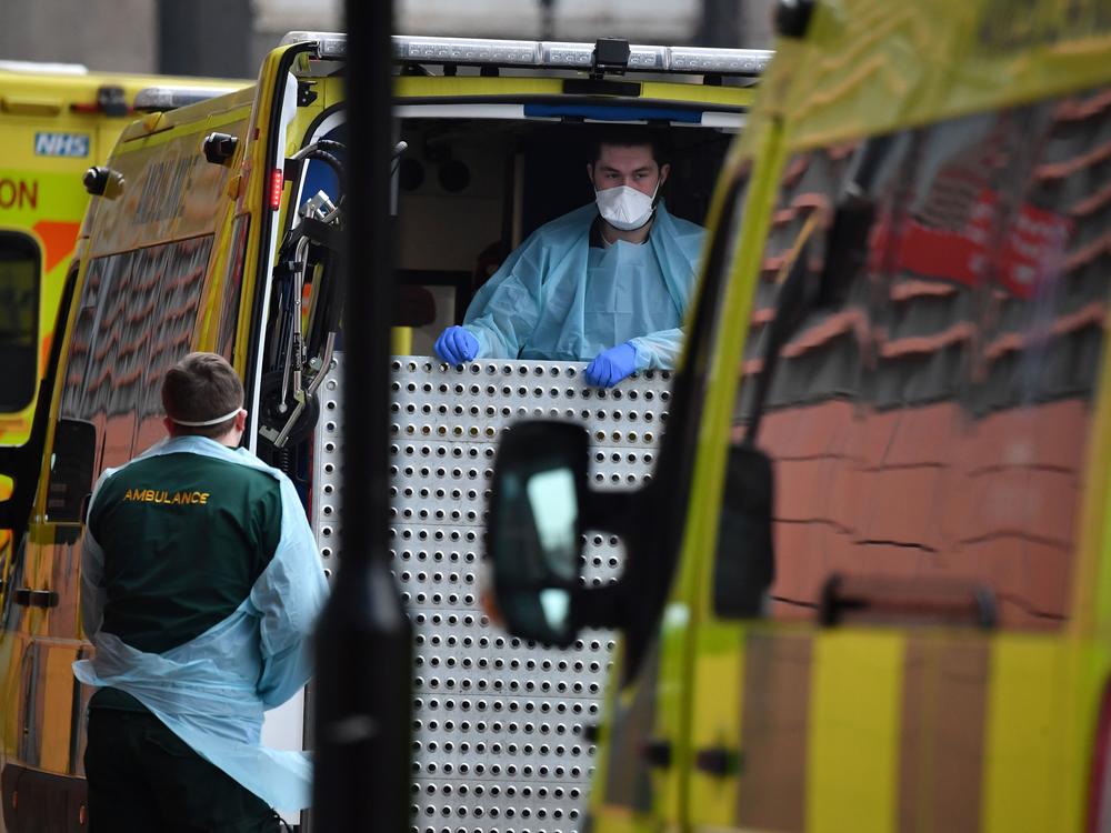 Paramedics prepare an ambulance outside the Royal London Hospital on Friday. Mayor Sadiq Khan has declared a 
