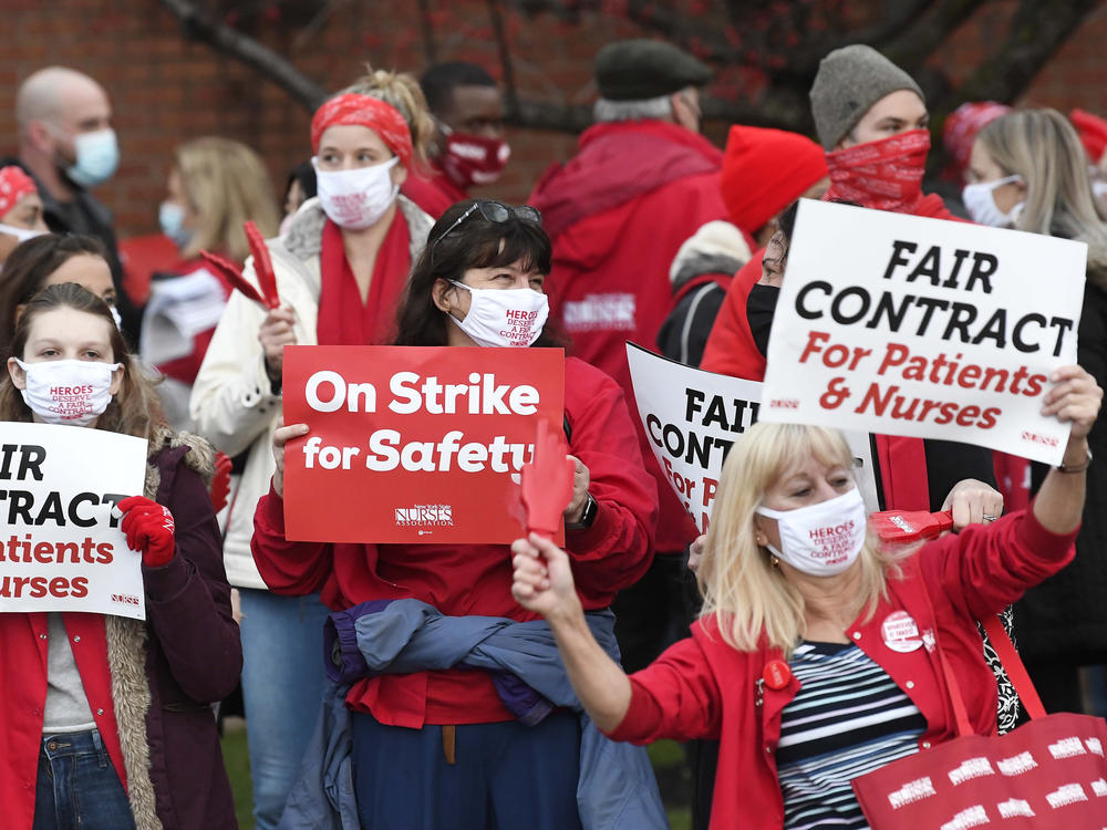 Nurses at Albany Medical Center picketed on Dec.1, asking for more personal protective equipment. They say they're having to reuse N95 masks up to 20 times.
