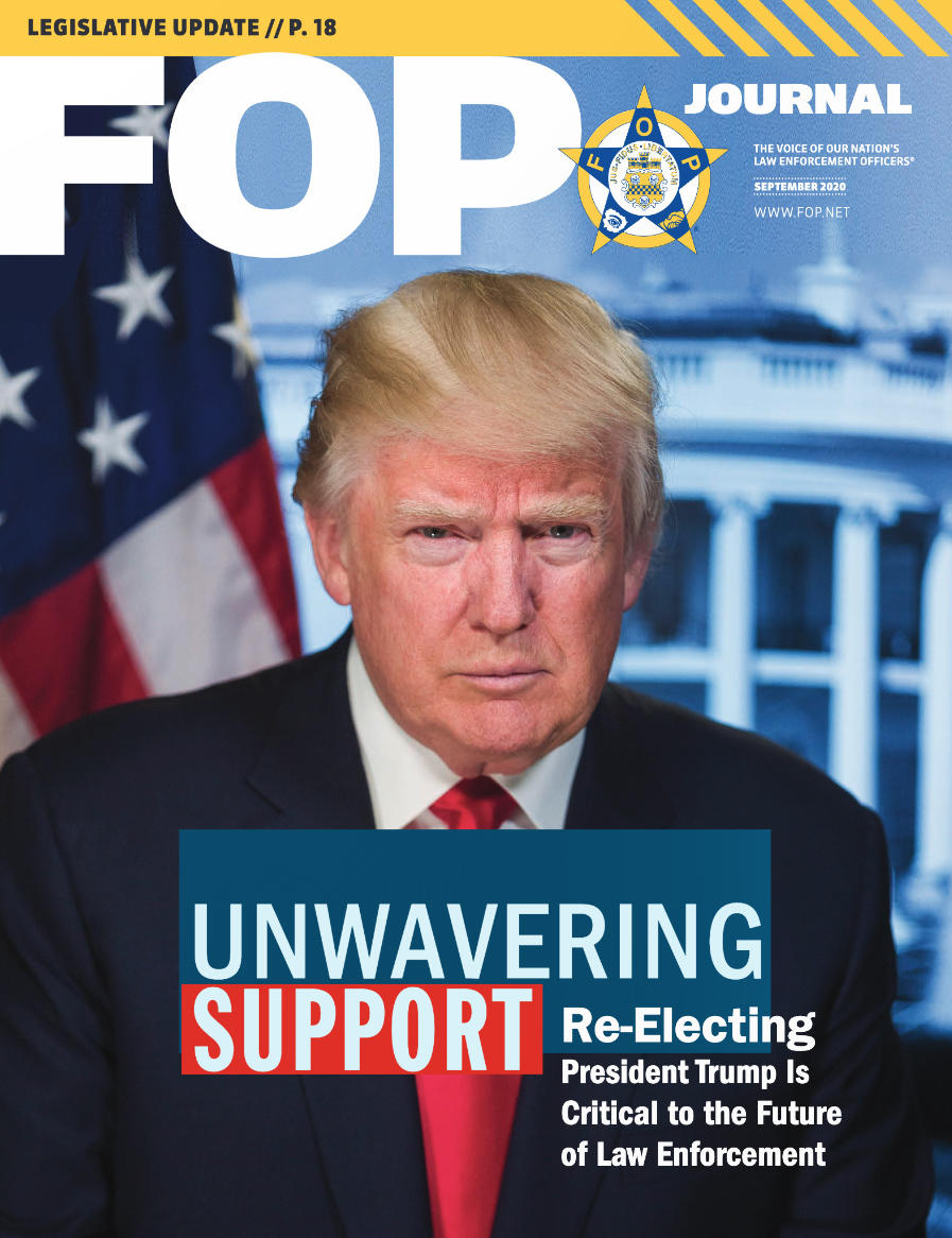 The September issue of the Fraternal Order of Police's <em>FOP Journal</em> featured President Trump on its cover. The group endorsed both of Trump's presidential campaigns.