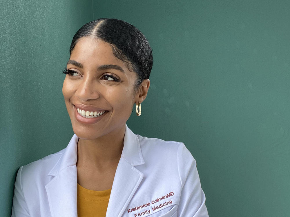 Dr. Kristamarie Collman, a family physician in Orlando, has been dispelling vaccine myths through social media. She's among a growing cohort of Black doctors trying to reach vaccine-hesitant members of their communities.