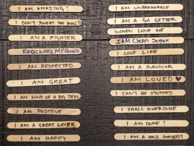 Before he died, Brandon Cullins used these popsicle sticks to fight his urge to use drugs.