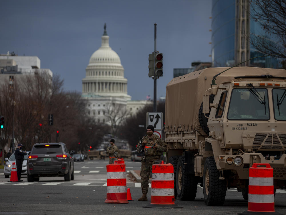 One of the many security checkpoints in Washington, D.C., ahead of Wednesday's inauguration ceremony.
