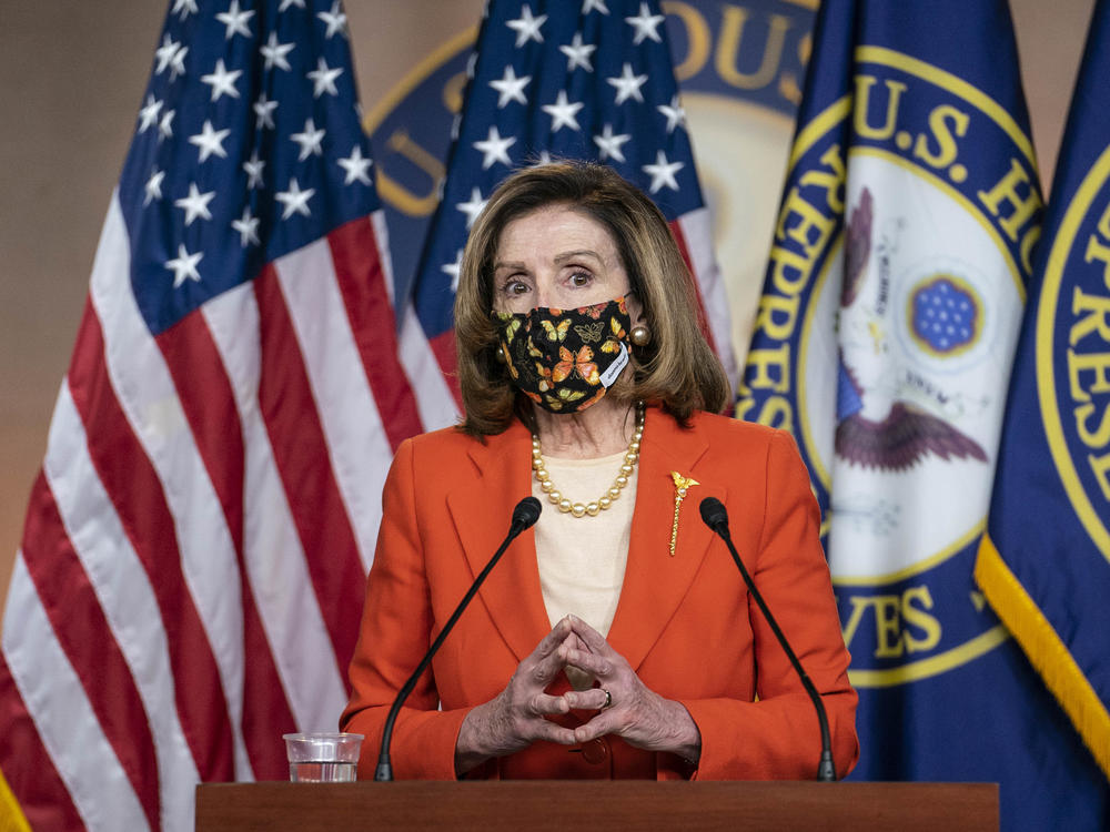 U.S. House Speaker Nancy Pelosi, a Democrat from California, speaks during a news conference at the U.S. Capitol on Friday.