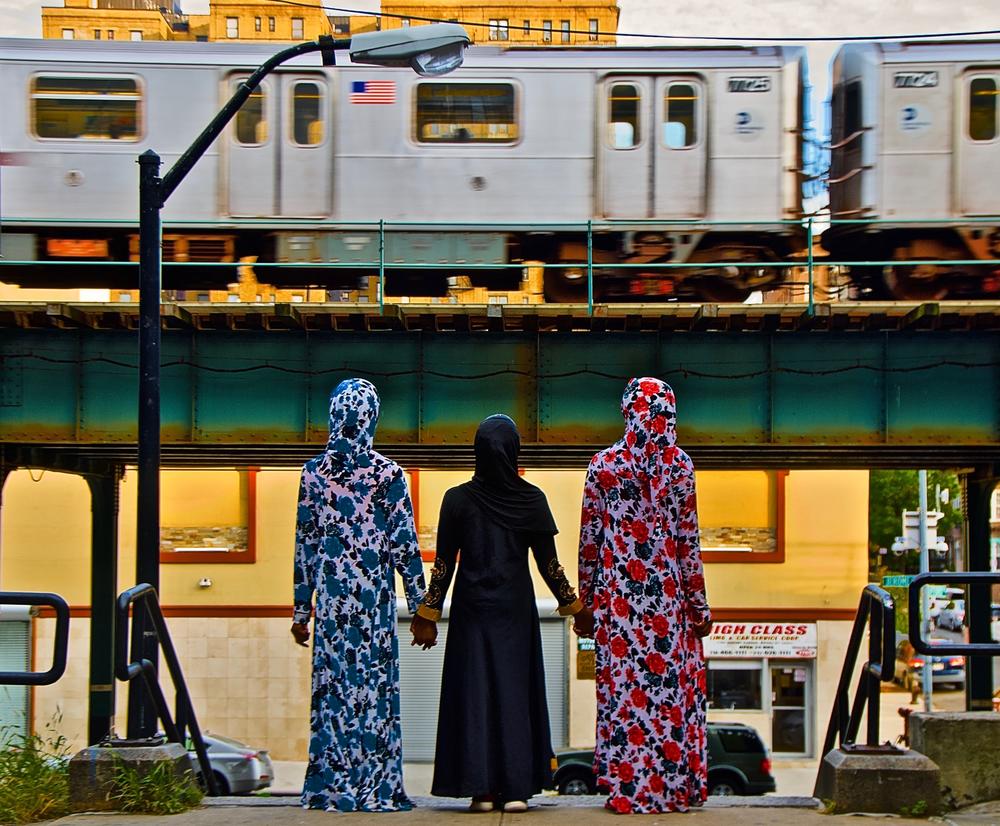 <em>3 Muslim Girls,</em> W. 174 St. and Jerome Avenue steps, The Bronx, Oct. 13, 2019, 4:55 p.m., 67 F