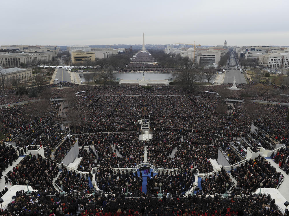 President Barack Obama takes the oath of office from Chief Justice John Roberts at the ceremonial swearing-in on the West Front of the U.S. Capitol during the 57th Presidential Inauguration in Washington on Jan. 21, 2013.