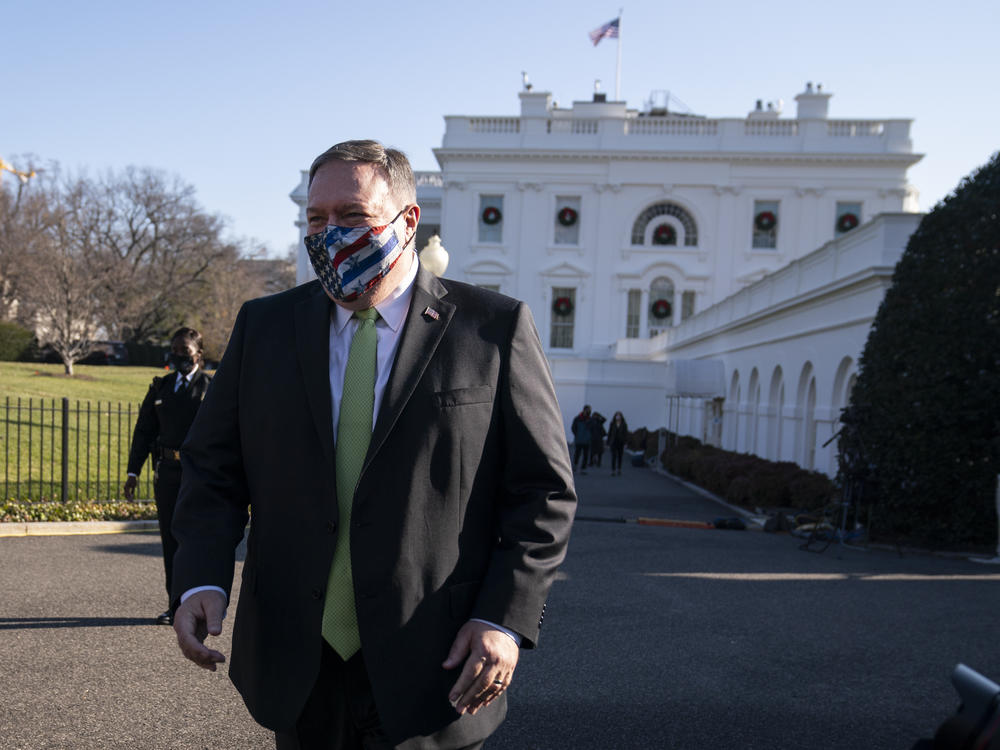 Former Secretary of State Mike Pompeo, pictured at the White House in December, was among the 28 Trump administration officials sanctioned by China.