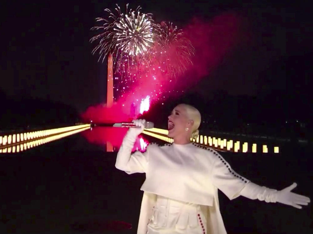 Katy Perry performs during the Celebrating America event on Wednesday, following the inauguration of Joe Biden as the 46th president of the United States.