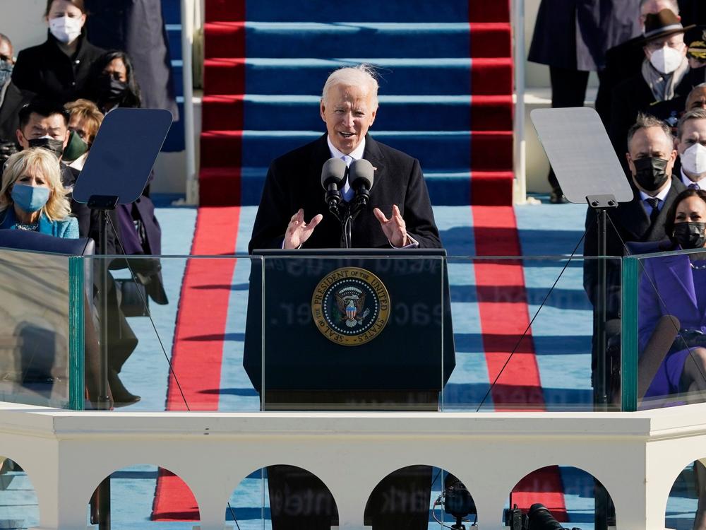 President Biden delivers his inaugural address after being sworn in as the 46th president.
