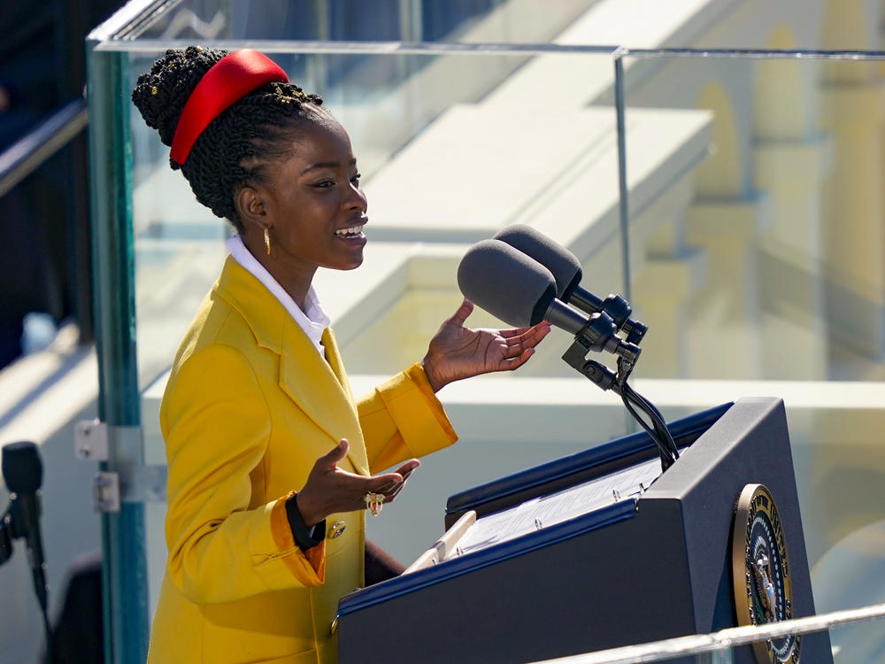 Youth Poet Laureate Amanda Gorman speaks at the inauguration of U.S. President Joe Biden.