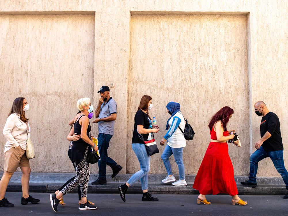 Israeli tourists walk through the Deira district near Dubai's grand souk in December.