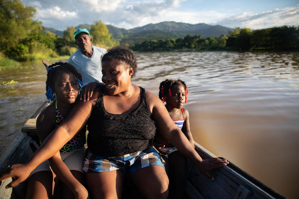 With her uncle Marco at the motor and the rainforest- covered mountains behind them, Ella and her daughters, Jirian and Eleny, sail down the Esteban River toward a sandbar where the Guity family has fished and played for generations.