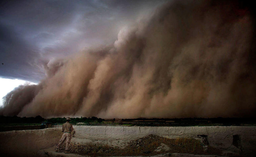 A photo shows a storm blowing over the Sangin district in Afghanistan's Helmand province.<strong> </strong>