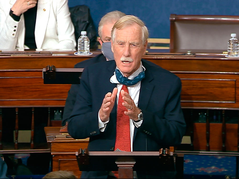 Sen. Angus King, independent from Maine, has made it clear he is concerned about what happened at the U.S. Capitol on Jan. 6.