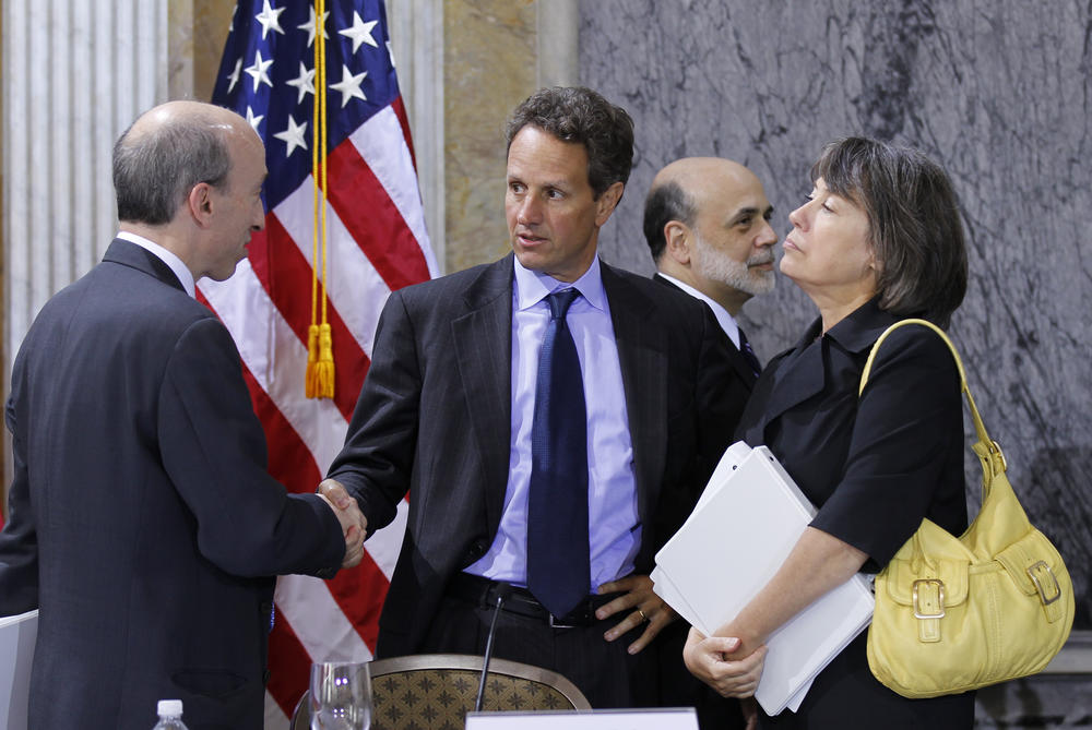 Gensler was a key reformer and perhaps the most aggressive Wall Street regulator during the Obama administration. He's shown here at left at a Financial Stability Oversight Council meeting in 2010 with Treasury Secretary Tim Geithner (from second left), Federal Reserve Chairman Ben Bernanke and Sheila Bair, chairman of the Federal Deposit Insurance Corp.