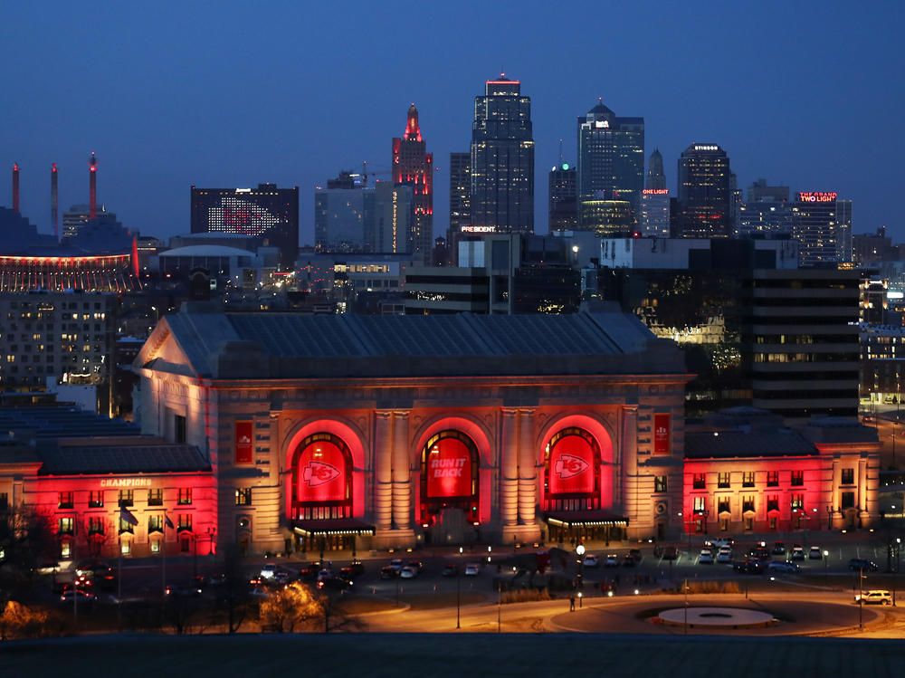 Union Station and the Kansas City skyline are lit on Feb. 01, 2021 in Kansas City, Mo. In June 2019, the U.S. Department of Agriculture announced its plan to move two of its research agencies out of Washington, D.C., to the Kansas City area. Rather than move, most of the people working at the agencies quit, leaving gaping holes in critical divisions.