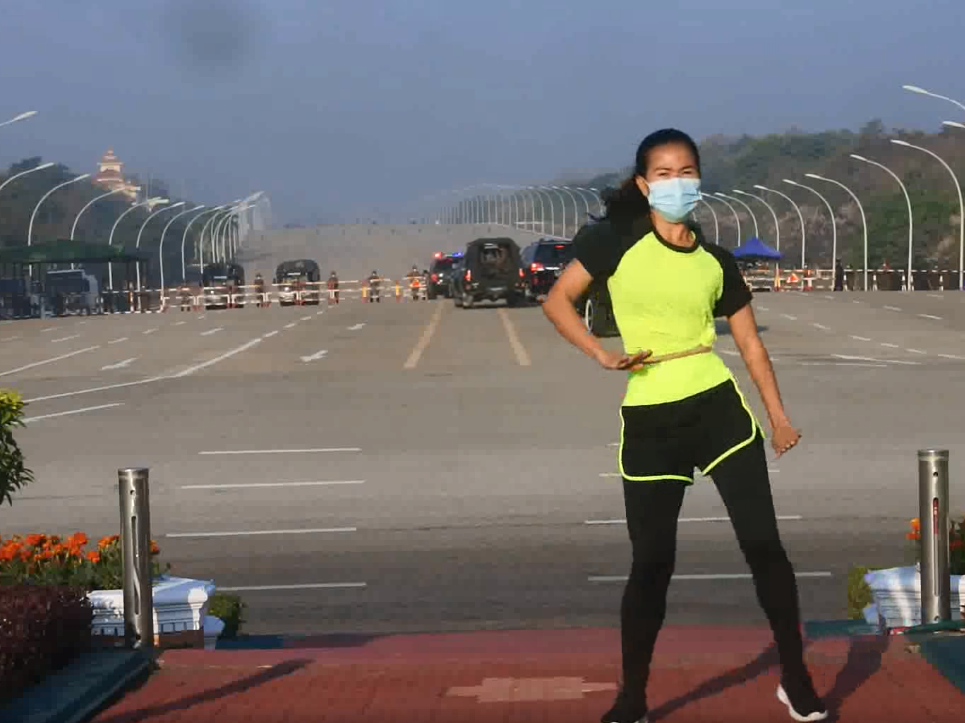 Khing Hnin Wai's video of herself dancing while seemingly unaware of Myanmar's military coup unfolding in the background has gone viral since Monday.