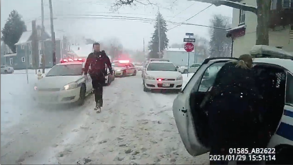 A frame of a video released by the Rochester Police Department on YouTube.