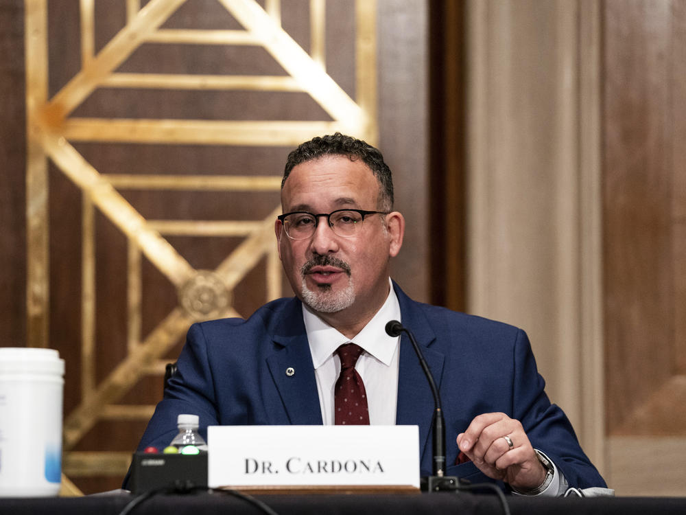 President Biden's education secretary nominee, Miguel Cardona, appeared before the Senate Health, Education, Labor and Pensions Committee on Wednesday.
