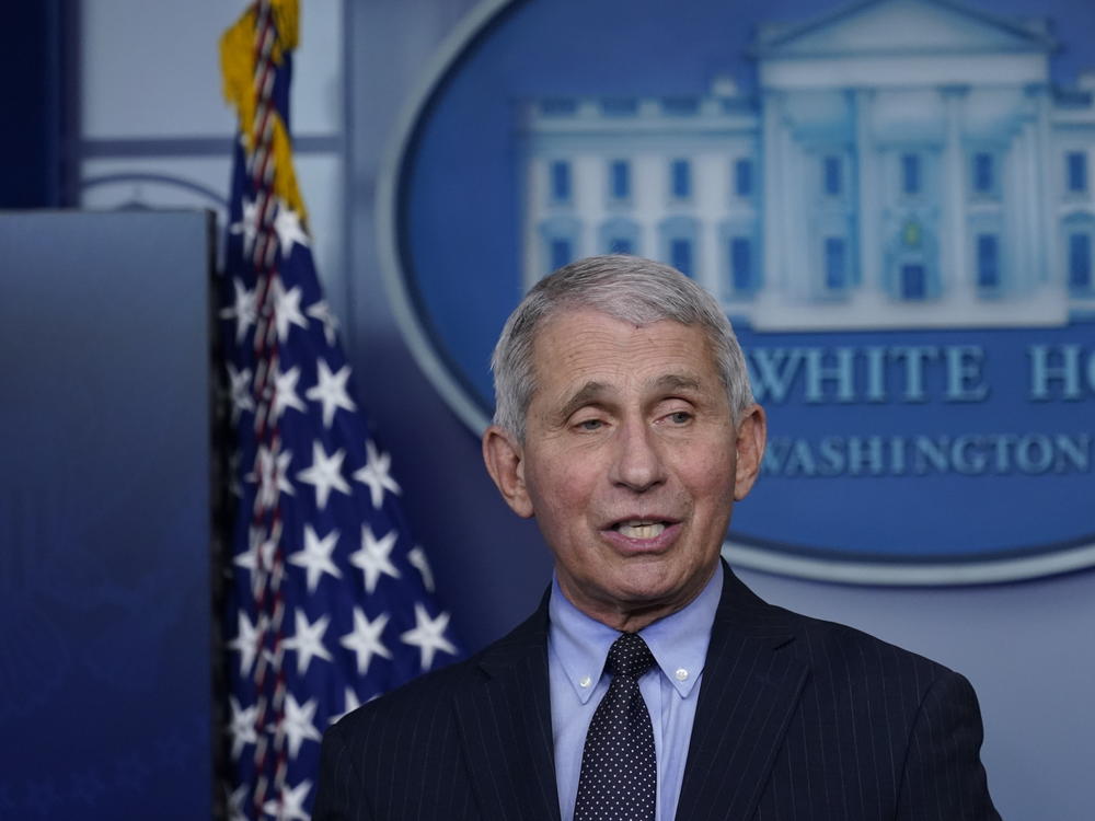 Dr. Anthony Fauci, director of the National Institute of Allergy and Infectious Diseases, at the White House Jan. 21. On Wednesday he urged Americans to limit their Super Bowl watch parties to household members.