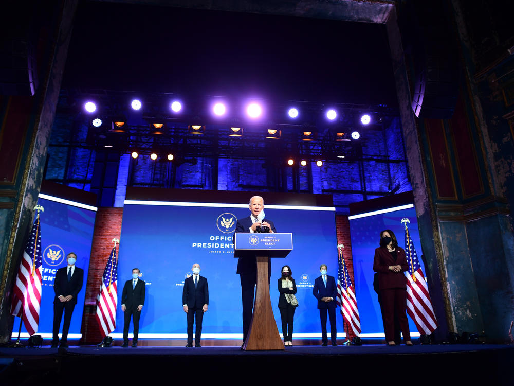 Then-President-elect Joe Biden introduces members of his foreign policy and national security teams in late November.