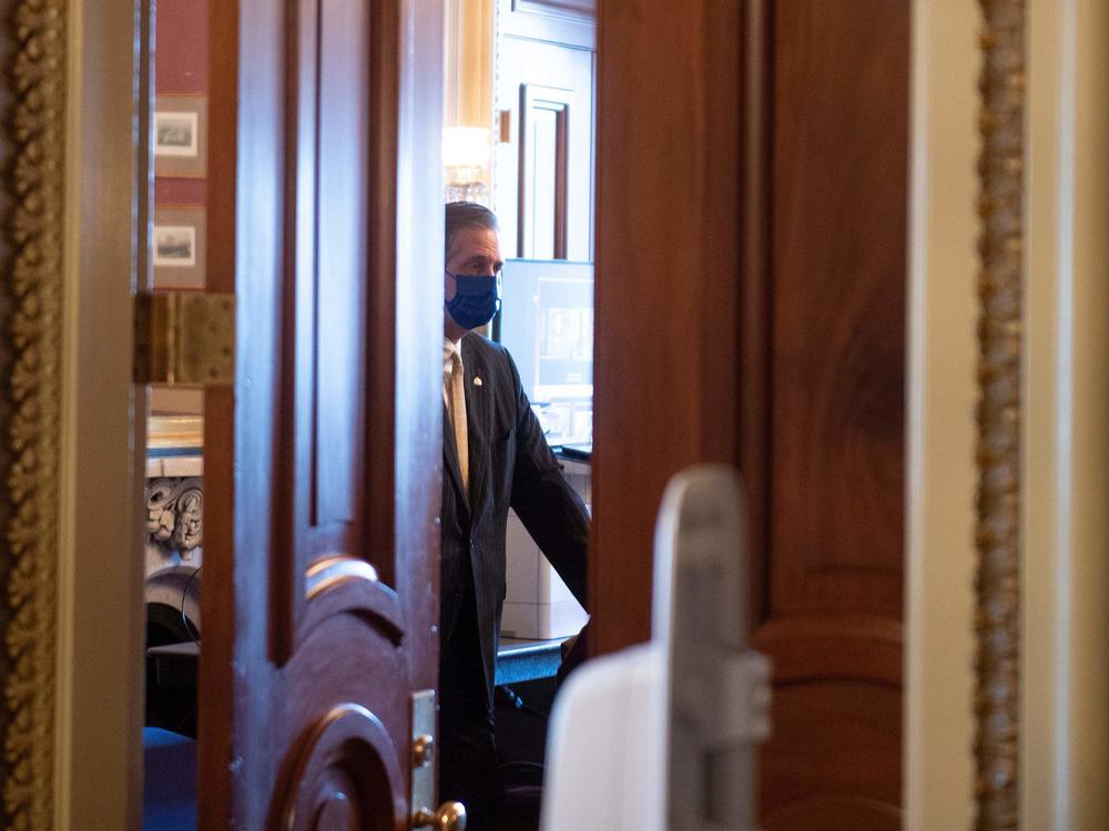 Lawyer Bruce Castor Jr, a member of former President Donald Trump's legal team, is seen on Capitol Hill Monday.