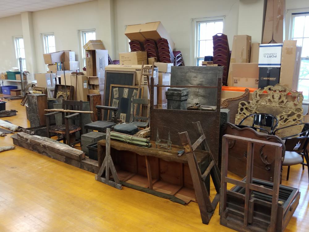 Some of the items David Whitcomb found in a concealed attic in an historic building he purchased in upstate New York late last year. He enlisted the help of a local auction company to help clean and catalogue his findings.