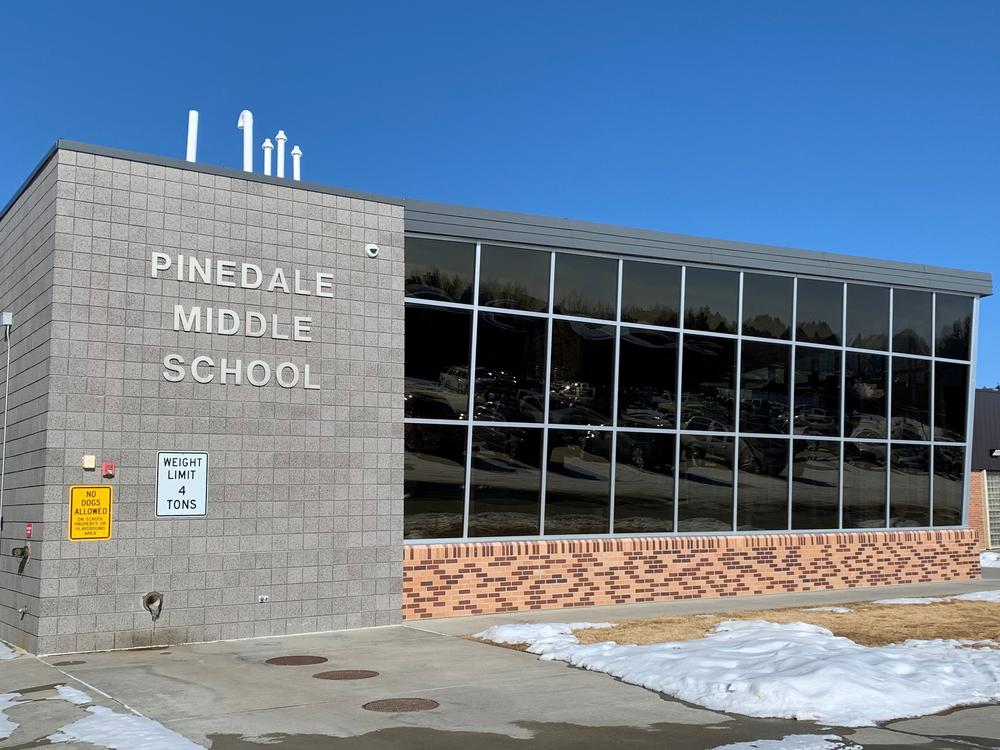 In Wyoming, public schools such as Pinedale's middle school, face significant cuts to their budgets due to slumping oil, gas and coal prices.